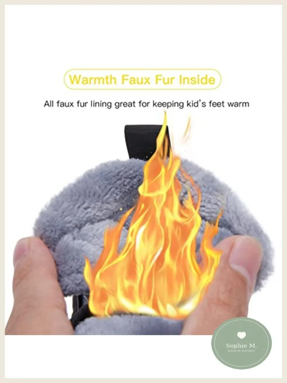 Toddler Snow Boots Winter Shoes Boys Girls Faux Fur Lined Anti-Slip